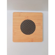 Ahşap Nihale Çaydanlık Altlığı Kare Hasırlı Tencere Altlığı Çaydanlık Matı