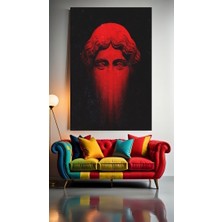 Özkacar Group Maskeli Heykel V1 Ev Duvar Salon Güzellik Salonu Ofis Dükkan Dekarasyon Kanvas Tablo