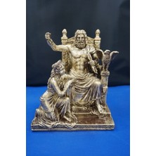 Zeus ve Hera Mitolojik Heykel – 30 cm Dekoratif Biblo, Ev & Ofis Hediyelik Aksesuar Altın
