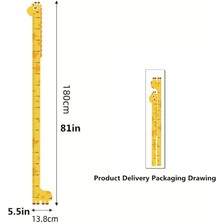 baytoptan Sevimli Sarı Zürafa &amp;  Yeşil Dinazor  &amp; Deniz Kızı  &amp; Roket &amp; Ağaç Boy Ölçüsü Sticker