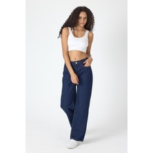 Rahat Kesim Kadın Kot Pantolon Lacivert