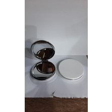 baytoptan Beyaz Renk Büyüteçli Cep Aynası Yuvarlak