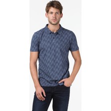 Kip Lacivert Pamuk Karışımlı T-Shirt