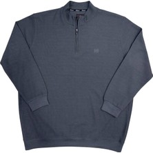 Annex Büyük Beden Erkek Fermuarlı Sweatshirt Ekstra Battal