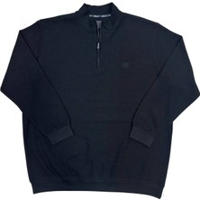 Büyük Beden Erkek Fermuarlı Sweatshirt Ekstra Battal