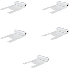 Tek Kullanımlık Market Atlet Torba Poşet - Orta Boy - Şeffaf - 200 Adetlik 5 Rulo / 1000 Torba