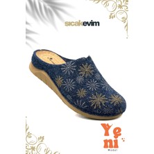 Kadın Ev Terliği  – Poli Taban Hafif Tabanlı Sıcak Tutan Ev Terliği Lacivert