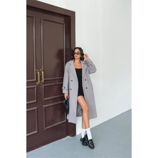 Kadın Astarlı Kol Detaylı Kaşe Kaban DPMYLK34