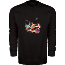 Renkli Helikopter Temalı Unisex Sweatshirt