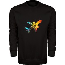 Renkli Yolcu Uçağı Unisex Sweatshirt