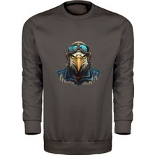 Kartal Pilot Silüeti Unisex Sweatshirt