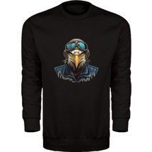 Kartal Pilot Silüeti Unisex Sweatshirt