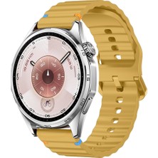 Huawei Watch Gt6 46MM Ile Uyumlu Dalga Desenli Tokalı Yumusaş Soft Silikon Kordon