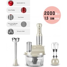 2000W Turbo Çok Fonksiyonlu Mutfak Robotu, Cam Hazne, 1,5l, Çırpma, Dilimleme, Doğrama