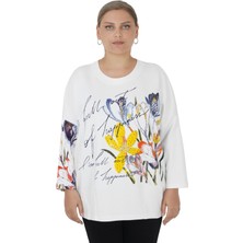 Kadın Büyük Beden Beyaz Bluz