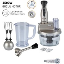 Güçlü 1500W Cam Mutfak Robotu, Kolay Çırpma, Karıştırma ve Doğrama.