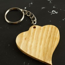 Zeroshop Kalp Ahşap Anahtarlık-Kahverengi