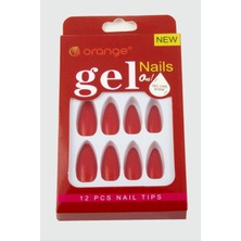 Zeroshop Orange Yapıştırıcılı Jel Takma Tırnak-Kırmızı