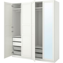 Pax Gardırop, Beyaz-Aynalı Cam, 200X60X236 cm