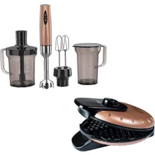Rosa Altın Blender ve Waffle Makinesi Seti, Pratik ve Şık Ev Aksesuarları