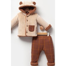 Hırkalı Içi Peluş 2'li Erkek Takım - Bej