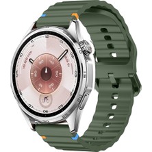 Huawei Watch Gt6 46MM Ile Uyumlu Dalga Desenli Tokalı Yumusaş Soft Silikon Kordon