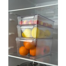 Okyanus Home Şeffaf Buzdolabı Organizeri 3'lü Kapaklı 3500ML-4500ML-6500ML Sızdırmaz Tasarım