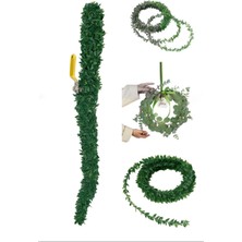 7 Metre Tel Yapraklı Doğalgaz Borusu Süsü Şeritli Yapay Çiçek ve Sarmaşık Dekor