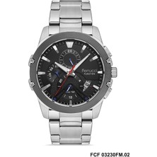 Ferrucci FCF03230FM.02 Gümüş Renk Siyah Kadran Tüm Fonksiyonlar Aktif 45 mm Erkek Kol Saati