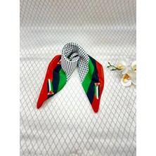 Filistin Temalı Fular 45X45 Unisex Günlük Kullanıma Uygun Puşi Şal Kefiye Filistin Bayrak Eşarp