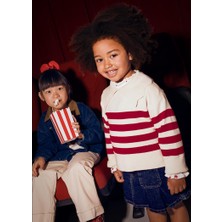 Mayoral Çizgili Kız Kazak - Bej