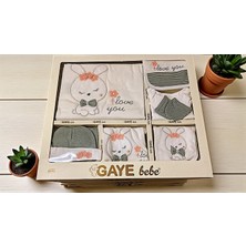 Unisex 0-3 Ay Bebeklere Gaye Organik Uyuyan Tavşan Nakışlı 10 Lu Set