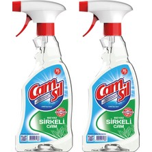 Camsil Beyaz Sirkeli 500 ml 2'li Pratik Temizlik Ürünü Cam Yüzeyler İçin Etkili Parlatma