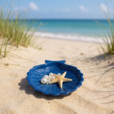 Istiridye Kabuğu Formlu Tabak- Mavi