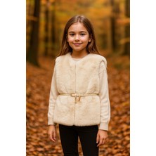Mayoral Kemerli Kürk Kız Yelek - Bej
