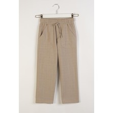 Keten Geniş Paça Erkek Pantolon - Bej
