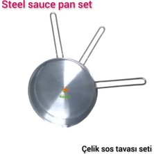 Büyük Boy Çelik Sosluk Seti, 20 Cm, 3'lü, Dayanıklı ve Şık Tasarım