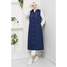 Kadın Gold Aksesuar Detaylı Kapitone Yelek -PMK460