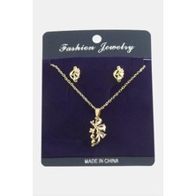 Zengezur Yusufçuk Zirkon Taşlı Set Kolye-Kırmızı