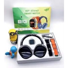 Feer Teknoloji H27 Ultra Akıllı Saat Seti – Kulak Üstü Bluetooth Kulaklık + 3 Kordonlu Premium