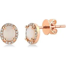 Pırlantalı Opal Küpe