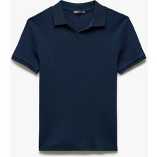Pamuklu Slim Fit Kısa Kollu V Yaka Polo Tişört