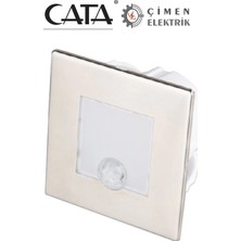 Cata Ct 5183 1.5 W Radar Sensörlü Kare Koridor Aydınlatması 3200K Günışığı