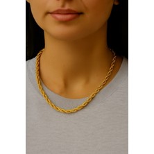 Altın Renk Burgu Kolye 45 Cm. Unisex Çelik Kolye - 3353