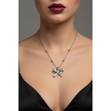 Gümüş Renk Fiyonk Baget Çelik Kolye - 3771
