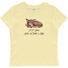 Take A Nap Baskılı Baby Tee Crop Top