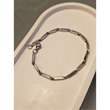 Gümüş Renk Melon Çelik Hip Hop Kaya Kavun Tohum Unisex Elmas Bambu Zincir Çelik Bileklik - 3209