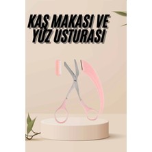 Kavisli Kaş Kirpik Düzeltici Bıyık Alma Taraklı Kaş Makası Yüz Bakım Seti Makas