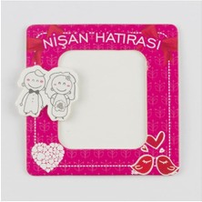 Zeroshop Nişan Hatırası Magnet Karton Çerçeve-Pembe