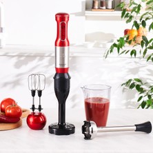 Kırmızı Renkli 1500 W El Blender, Paslanmaz Çelik Uygun Fiyatlı ve Şık Tasarım